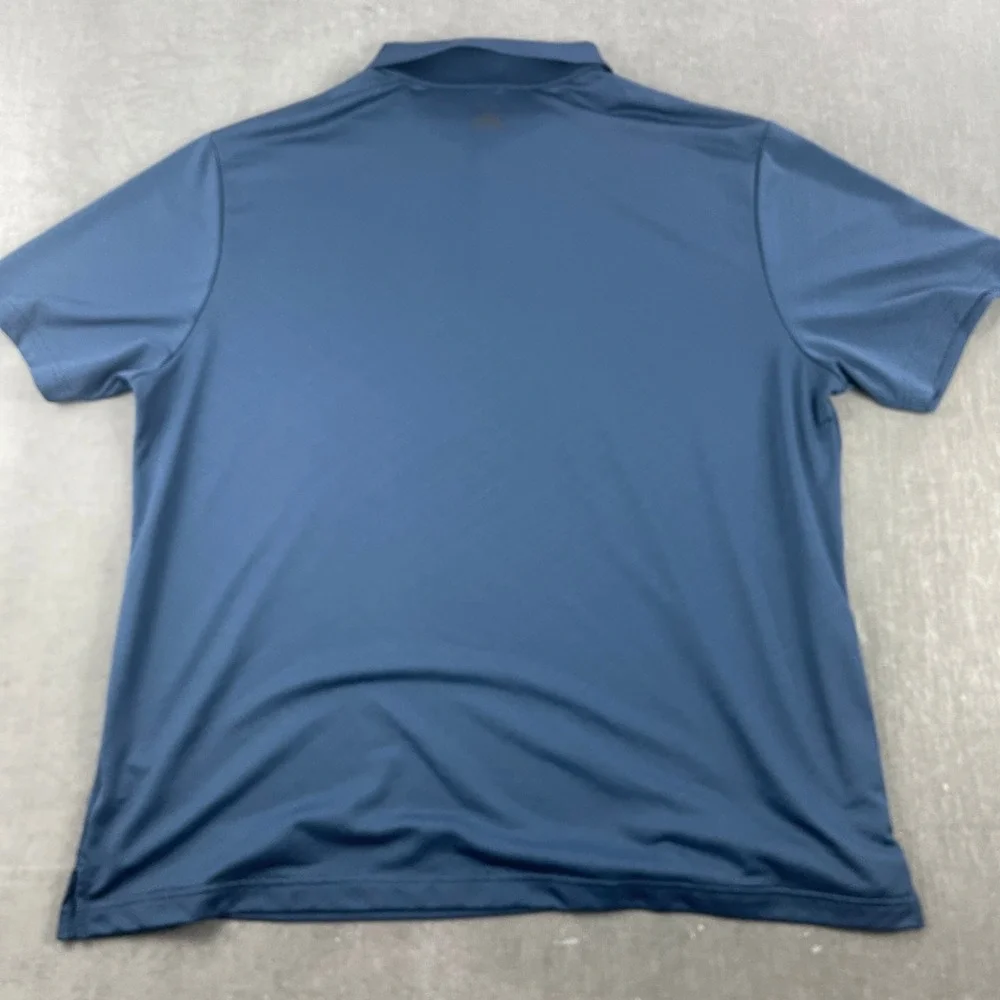 Adidas Men 2XL Blue Polo Shirt Puremotion Textured Golf Performance